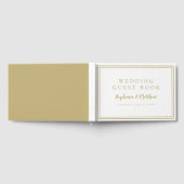 Chic Gold White Eenvoudig minimalistisch huwelijk Gastenboek (Volledig)