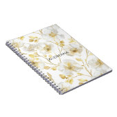 Chic Gold White Floral Notitieboek (Rechterzijde)