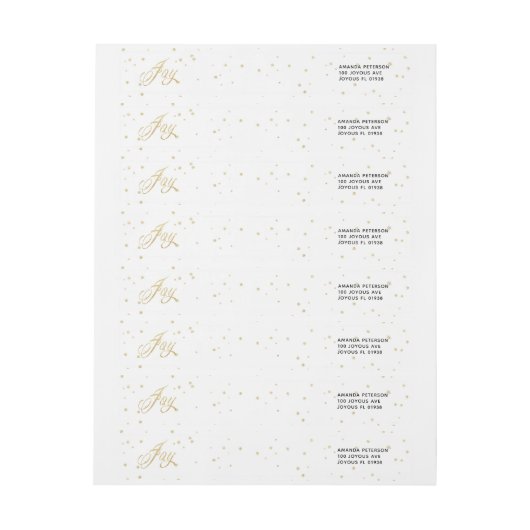 Chic Gold & White Joy kerstfeestdag (Vel)