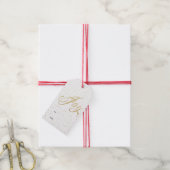 Chic Gold & White Joy kerstfeestdag Cadeaulabel (Met Touw)