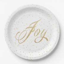 Chic Gold & White Joy Sparkles Kerstfeestdag