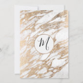 Chic Gold White Modern Marble Afstuderen Kaart (Achterkant)