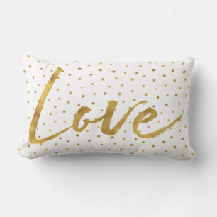 Chic Gold Witte Stippen Liefde Kussen