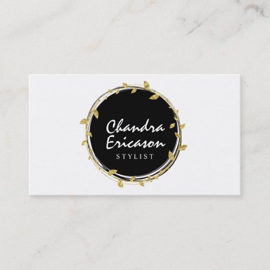 Chic Gold Wreath STYLIST Visitekaartje (Voorkant)