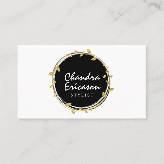 Chic Gold Wreath STYLIST Visitekaartje (Voorkant)