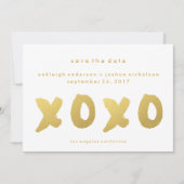 Chic Gold | XOXO Simple Modern Save the Date (Voorkant)