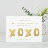 Chic Gold | XOXO Simple Modern Save the Date (Staand voorkant)