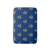 Chic Gold Yellow Colour Nautical Anchors Patroon Badmat (Voorkant Verticaal)