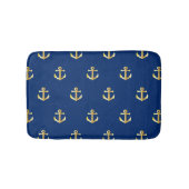Chic Gold Yellow Colour Nautical Anchors Patroon Badmat (Voorkant)