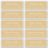 Chic Gold Yellow Wedding Guest Adresetiketten Sticker (Voorkant)