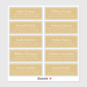 Chic Gold Yellow Wedding Guest Adresetiketten Sticker (Vel)