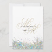 Chic Gold zilver glitter monogram initiaal bruilof Kaart (Achterkant)