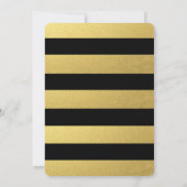 CHIC GOLD | ZWARTE STRIPEN WEDDING INVITATION KAART (Achterkant)