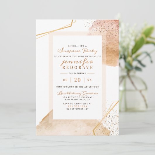 Chic Golden Abstracte Stippen Unique Surprise Part Kaart (Staand voorkant)