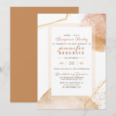 Chic Golden Abstracte Stippen Unique Surprise Part Kaart (Voorkant / Achterkant)