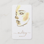 Chic Golden Beauty Waterverf Painting Script Visitekaartje (Voorkant)