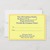 Chic Golden Card, Luxe Gouden Cadeaubon (Achterkant)