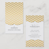 Chic Golden Chevron ZigZag Pattern | *Fake* Gold Visitekaartje (Voorkant / Achterkant)