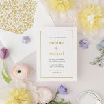 Chic Golden Ditzy Floral Wedding Invitation Kaart<br><div class="desc">Een delicaat gouden kleurenschema creëer een chic romantisch gevoel voor deze vintages ontmoeten moderne trouwuitnodigingen. De voorkant is uitgerust met moderne typografie in een gekantelde lay-out,  terwijl de achterkant poppen met distante bloemen. Pas aan uw eigen gebeurtenis en paar met de coördinerende bundels aan.</div>