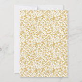 Chic Golden Ditzy Floral Wedding Invitation Kaart (Achterkant)