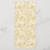 Chic Golden Ditzy Floral Wedding Menu (Achterkant)