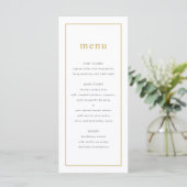 Chic Golden Ditzy Floral Wedding Menu (Staand voorkant)