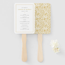 Chic Golden Ditzy Floral Wedding Programme Handwaaier