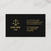Chic Golden en Black Lawyer Visitekaartje (Voorkant)