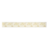 Chic Golden en Cream Yellow Merry Kerstmis Satijnen Lint (Voorkant)