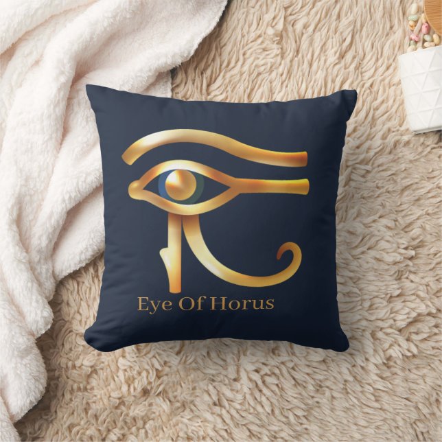 Chic Golden Eye of Horus , Egyptische hiërogliefen Kussen (Deken)