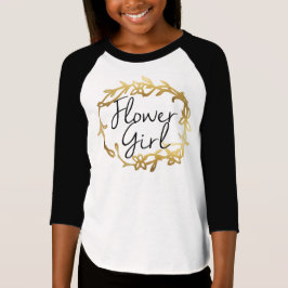 Chic Golden Floral Bloemenmeisje T-shirt