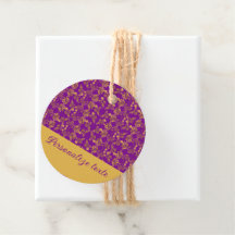 Chic Golden Flowers paars patroon | gepersonalisee
