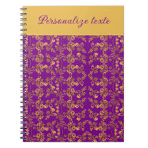 Chic Golden Flowers paars patroon | gepersonalisee