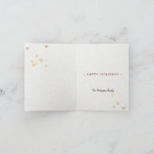 Chic Golden Hearts-kerstboom Bourgogne Red Feestdagen Kaart (Binnen)