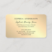 Chic Golden Logo Sparkly & Paarse Agaat Glitter Visitekaartje (Achterkant)