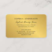 Chic Golden Logo Sparkly & Paarse Agaat Glitter Visitekaartje (Achterkant)