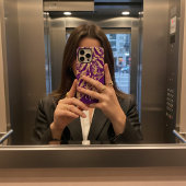 Chic Golden Marble paars Custom monogram initiaal Case-Mate iPhone Case