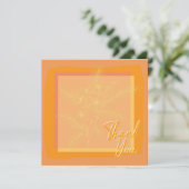 Chic Golden Oranje Floral OrangeText Bedankkaart (Staand voorkant)