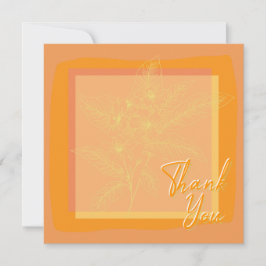 Chic Golden Oranje Floral OrangeText Bedankkaart