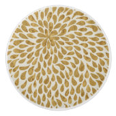 Chic Golden Raindrops Pattern Keramische Knop (Voorkant)