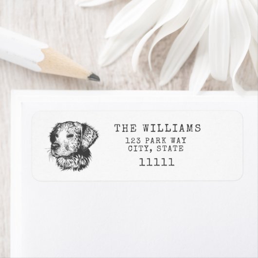 Chic Golden Retriever Return Address Labels (Insitu)