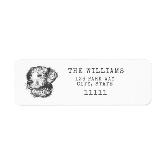 Chic Golden Retriever Return Address Labels (Voorkant)