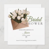 Chic Golden roses bridal shower party invitation Bedankkaart (Voorkant / Achterkant)