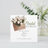Chic Golden roses bridal shower party invitation Bedankkaart (Staand voorkant)