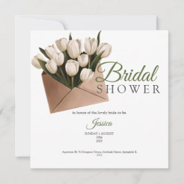 Chic Golden roses bridal shower party invitation Bedankkaart