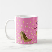 Chic Golden Stilettos Pink Koffiemok (Links)
