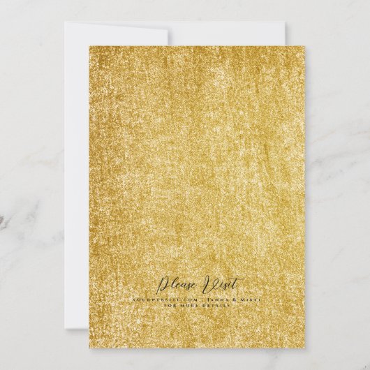 CHIC GOLDEN WEDDING GOLD FOIL LUXE INVITATIE KAART (Achterkant)
