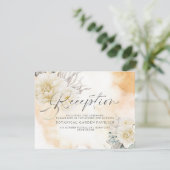 Chic Goldenrod Floral Waterverf Reception (Staand voorkant)