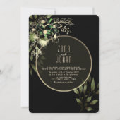 Chic Gothic Gold en Black Wedding Uitnodiging (Voorkant)