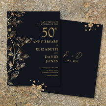 Chic Goud 50e Huwelijksjubileum Save The Date